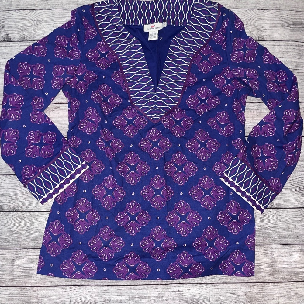 Vineyard Vines Shell print tunic top size 10